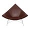 Chaise Coconut Mid-Century en Cuir Marron par George Nelson 1