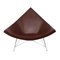 Mid-Century Modern Coconut Chair aus braunem Leder von George Nelson 1