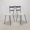 Italienische Stühle aus Metall & Messing, 1960er, 2er Set 2