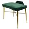 Italienischer Hocker aus Samt & Messing, 1950er 1