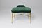 Italian Velvet and Brass Stool, 1950s 3