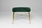 Italienischer Hocker aus Samt & Messing, 1950er 5