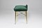 Italian Velvet and Brass Stool, 1950s, Image 4