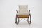 Wood and Boucle Rocking Chair, Czechoslovakia, 1950s 3
