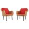 Rattan Armchairs with Pillows, France, 1970s, Set of 2, Image 1