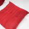 Rotes Alcantara Sofa und Sessel von Michel Ducaroy für Ligne Roset, 5er Set 8