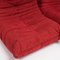 Divano e poltrone in alcantara rossa di Michel Ducaroy per Ligne Roset, set di 5, Immagine 12