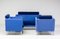 Blue Ettore Sottsass East Side Sofa and Two Lounge Chairs, Set of 3 6