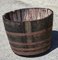 Antique Metal & Wood Barrel with 4 Metal Bands and Tap, Italy, 1900s 4