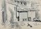 Norbert Meyre, The Rural House, Pencil Drawing, Mid 20th-Century 1