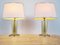 Vintage Brass and Acrylic Glass Table Lamps, 1970s, Set of 2 3