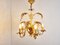 Vintage Gilt Metal Palm Chandelier, 1960s 4