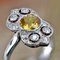 Art Deco Yellow Sapphire Diamonds Platinum Ring, 1925, Image 12
