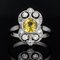 Art Deco Yellow Sapphire Diamonds Platinum Ring, 1925, Image 5