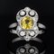 Bague Art Déco en Platine avec Saphir Jaune et Diamants, 1925 5