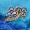 18 Karat 20th Century Clover Sapphire Diamonds Yellow Gold Ring 4