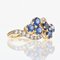 18 Karat 20th Century Clover Sapphire Diamonds Yellow Gold Ring 9