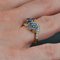 18 Karat 20th Century Clover Sapphire Diamonds Yellow Gold Ring 10