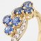 18 Karat 20th Century Clover Sapphire Diamonds Yellow Gold Ring 8