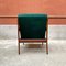 Mid-Century Modern Italian Solid Wood and Green Velvet Armchairs, 1960s, Set of 2, Image 9