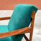 Moderne italienische Mid-Century Sessel aus Massivholz & grünem Samt, 1960er, 2er Set 7
