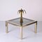 Italian Brass, Chrome and Smoked Glass Square Coffee Table, 1970s 14