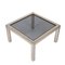 Italian Brass, Chrome and Smoked Glass Square Coffee Table, 1970s 2