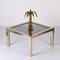 Italian Brass, Chrome and Smoked Glass Square Coffee Table, 1970s 12