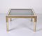 Italian Brass, Chrome and Smoked Glass Square Coffee Table, 1970s 8