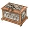 Antique French Silvered and Gilted Copper Jewellery Casket Box from AB Paris, Image 1