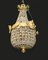 French Ormolu Chandelier with Crystal Drop Light, Image 3