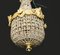 Lámpara de araña Ormolu francesa con luz colgante de cristal, Imagen 5