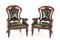 Victorian Armchairs in Leather and Mahogany, 1850, Set of 2 1