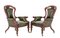 Victorian Armchairs in Leather and Mahogany, 1850, Set of 2 5