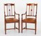 Antique Sheraton Revival Armchairs in Mahogany, Set of 2 1
