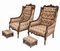 Victorian Club Chairs with Stools, Set of 2, Image 5