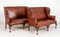 Queen Anne Settee Sofas in Leather, Set of 2, Image 5
