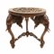 Antique Burmese Carved Side Table with Elephant Legs, 1890s 1
