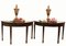 Antique Mahogany Carved Demi Lune Console Tables, Set of 2 2