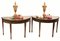 Antique Mahogany Carved Demi Lune Console Tables, Set of 2 4