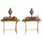 French Empire Gilt Ormolu Console Tables, Set of 2 3