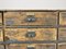 Industrieller Vintage Holzschrank mit originalen Messing-Aufklebern, 1930er 7