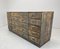Vintage Industrial Wooden Cabinet with Original Brass Labels, 1930s 15