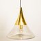 Cone Shape Brass & Clear Glass Pendant Light from Limburg 7