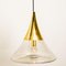 Lámpara colgante en forma de cono de latón y vidrio transparente de Limburg, Imagen 7