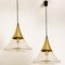 Cone Shape Brass & Clear Glass Pendant Light from Limburg 6