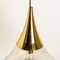 Lámpara colgante en forma de cono de latón y vidrio transparente de Limburg, Imagen 4