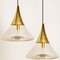 Cone Shape Brass & Clear Glass Pendant Light from Limburg 2