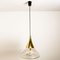 Cone Shape Brass & Clear Glass Pendant Light from Limburg 8