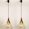 Cone Shape Brass & Clear Glass Pendant Light from Limburg 3